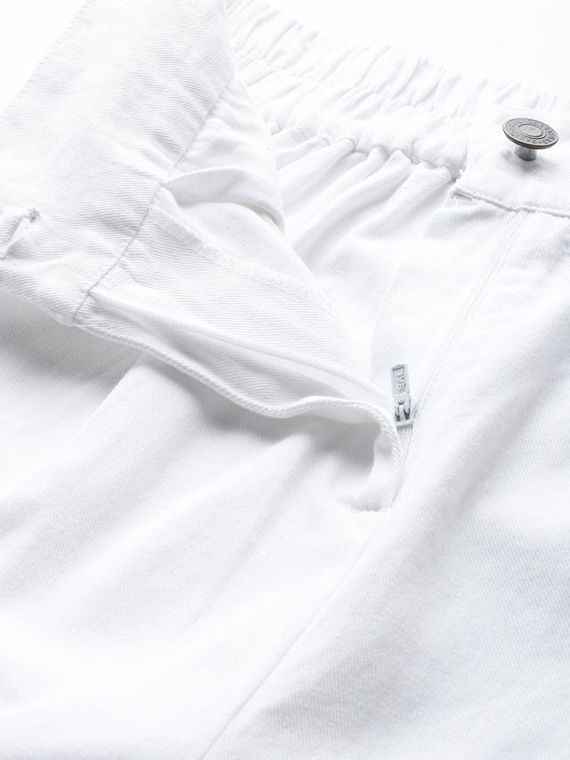 Women's White Casual Solid Regular Fit Pants
