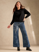 Women's Black Varsity Graphic Sweatshirt