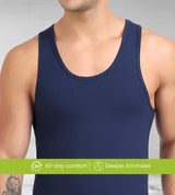 Men's Multicolor Solid Sleeveless Vest - Pack of 3