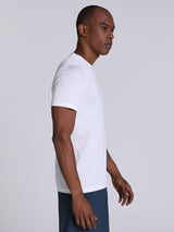 Mens White Sports Regular Half Sleeves Tshirt