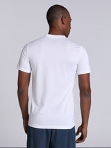 Mens White Sports Regular Half Sleeves Tshirt