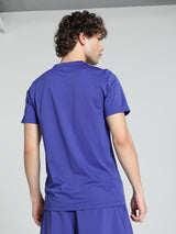 Mens Blue Sports Regular Half Sleeves Tshirt