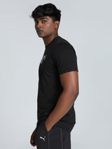 Mens Black Sports Regular Half Sleeves Tshirt