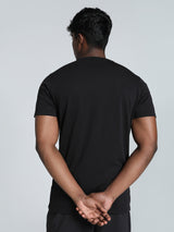 Mens Black Sports Regular Half Sleeves Tshirt