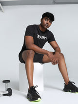 Mens Black Sports Regular Half Sleeves Tshirt
