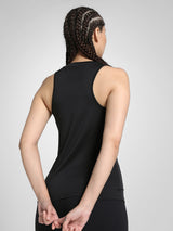 Womens Black Sports Solid Sleeveless Top