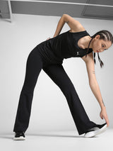 Womens Black Sports Solid Sleeveless Top