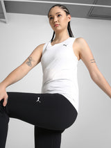 Womens White Sports Solid Sleeveless Top