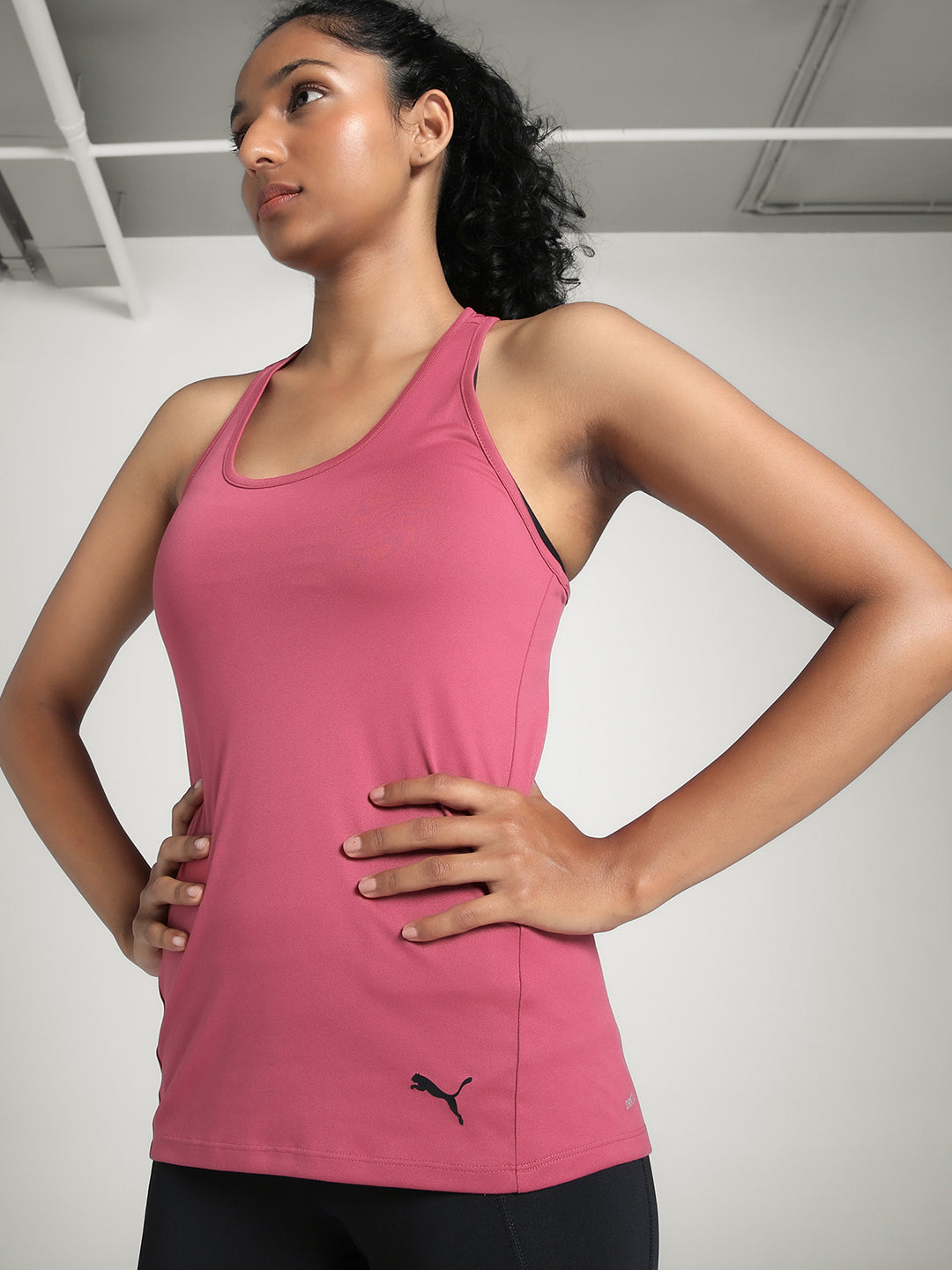Womens Red Sports Solid Sleeveless Top
