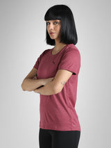 Womens Red Sports Regular Half Sleeves Tshirt