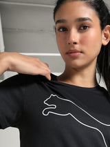 Womens Black Sports Regular Half Sleeves Tshirt
