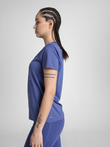 Womens Blue Sports Regular Half Sleeves Tshirt
