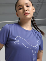 Womens Blue Sports Regular Half Sleeves Tshirt