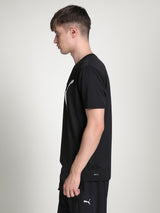 Men Black Sports Regular Half Sleeves Tshirt
