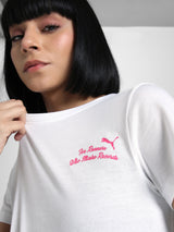 Womens White Sports Regular Half Sleeves Tshirt