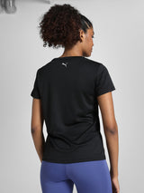 Womens Black Sports Regular Half Sleeves Tshirt