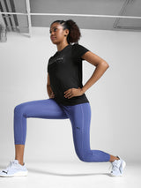 Womens Black Sports Regular Half Sleeves Tshirt