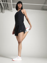Womens Black Sports Solid Sleeveless Top