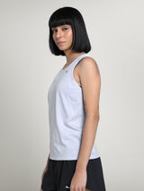 Womens Blue Sports Solid Sleeveless Top