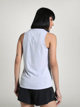 Womens Blue Sports Solid Sleeveless Top