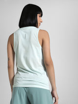 Womens Blue Sports Solid Sleeveless Top