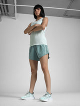 Womens Blue Sports Solid Sleeveless Top