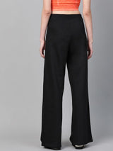 Women's Black Casual Solid Regular Fit Trackpant