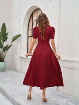 Women's Red Casual Fit & Flared Dress