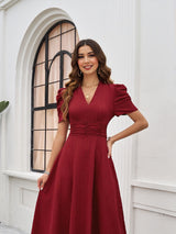 Women's Red Casual Fit & Flared Dress
