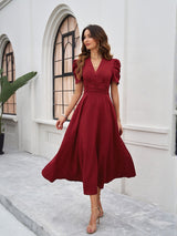 Women's Red Casual Fit & Flared Dress