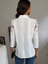 Women's White Placement Print Shirt