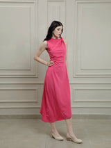 Women's Fuchsia Casual Midi Dress