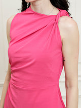 Women's Fuchsia Casual Midi Dress
