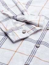Men's Slim Fit Checkered Full Sleeves Spread Collar Casual Shirt