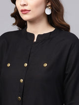 Women's Black Solid Kurta with Trouser