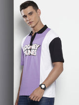 Men's Boxy Looney Tunes Printed Polo Collar Tshirt