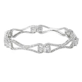 Women's Rhodium Plated White American Diamond Bangles |Exclusive Designer Jewelry