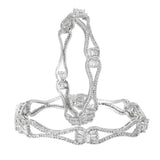 Women's Rhodium Plated White American Diamond Bangles |Exclusive Designer Jewelry
