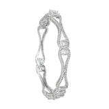 Women's Rhodium Plated White American Diamond Bangles |Exclusive Designer Jewelry