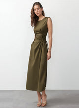 Women's Green Casual A-Line Dress