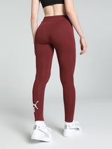 Womens Red Solid Ankle Length Legging