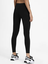 Womens Black Solid Ankle Length Leggings