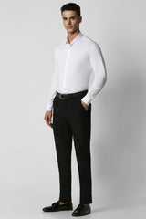 Men's White Party Slim Fit Solid Full Sleeves Shirt