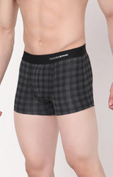 Men's Black Checks Mid-Rise Printed Trunk