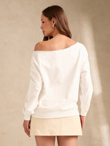 Women's Off White Varsity Graphic Sweatshirt