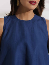 Women's Blue Slub Co-ord Set
