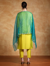 Women's Yellow Festive Kurta Set With Dupatta