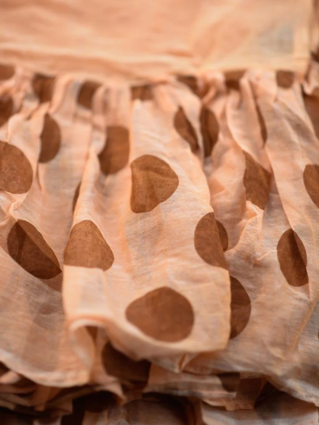Women's Orange Mul Cotton Saree