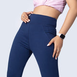 Women's Navy Blue Sports Bootcut Pant