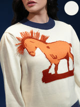 Women's Multicolor Casual Self-Design Full Sleeves Sweater